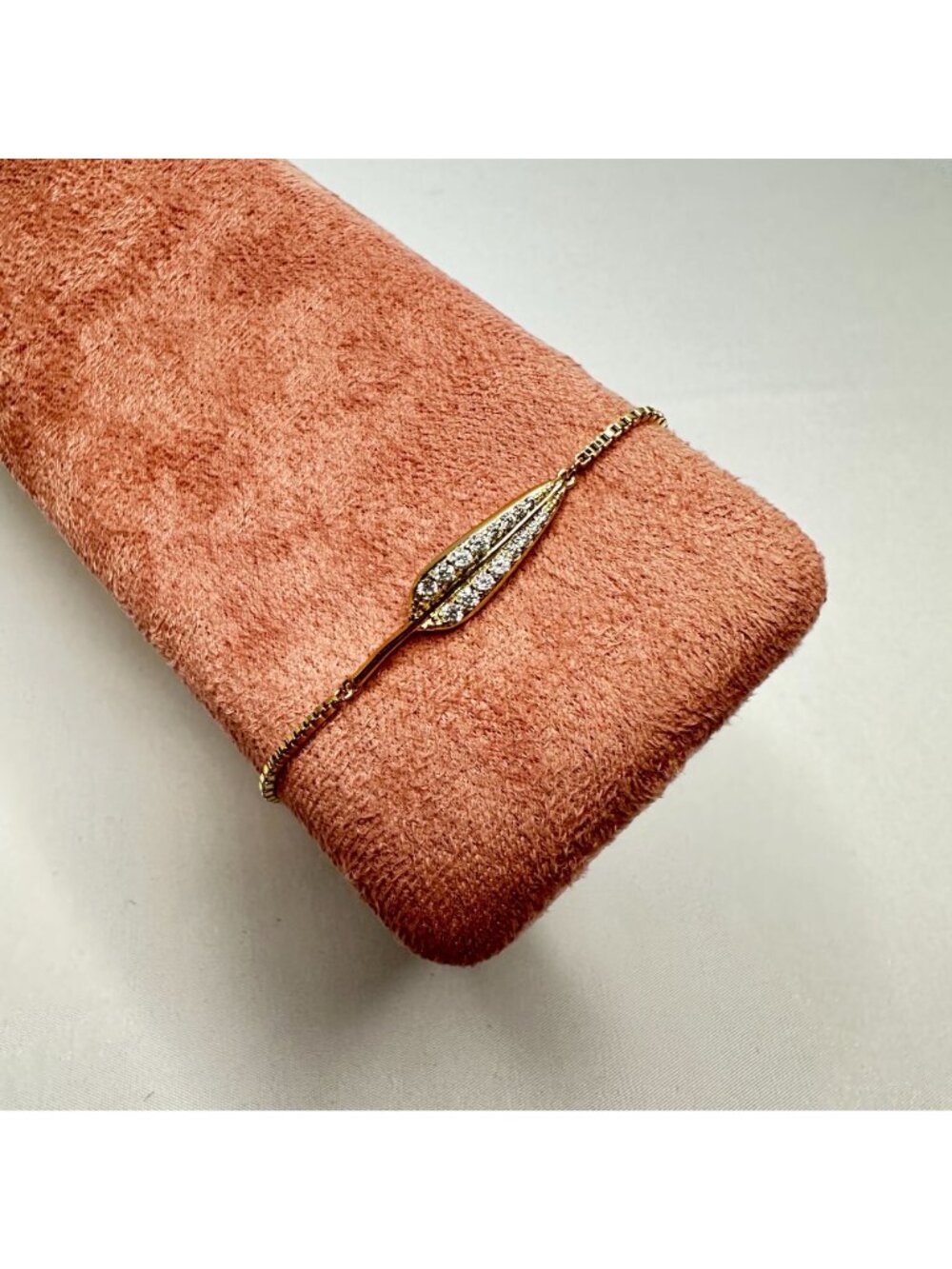 Park Lane Jewelry Gold Crystal Leaf Feather Bolo Bracelet NWOT Adjustable Slider - Picture 5 of 6